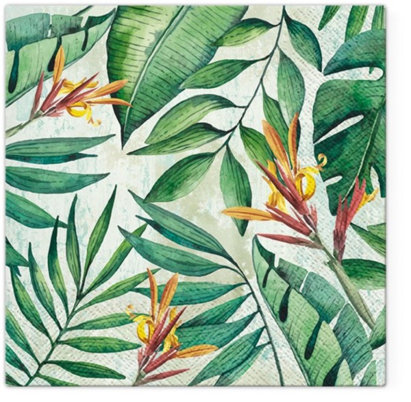 Servietten Lunch 20x Tropical Garten, 33x33cm