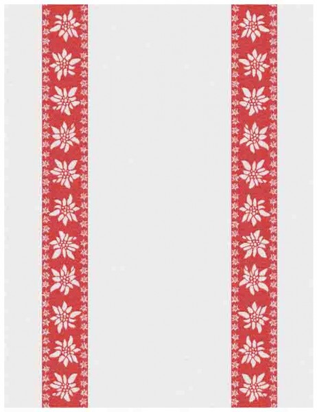 EDELWEISS BORDÜRE GESCHIRRTUCH KULTSCHTOFF rot