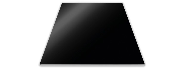Glaskeramik Abdeckung 50x28cm Oberfläche geriffelt schwarz