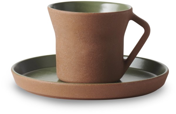 Contre-Jour Espressotasse mit Untertasse 80ml olive grün