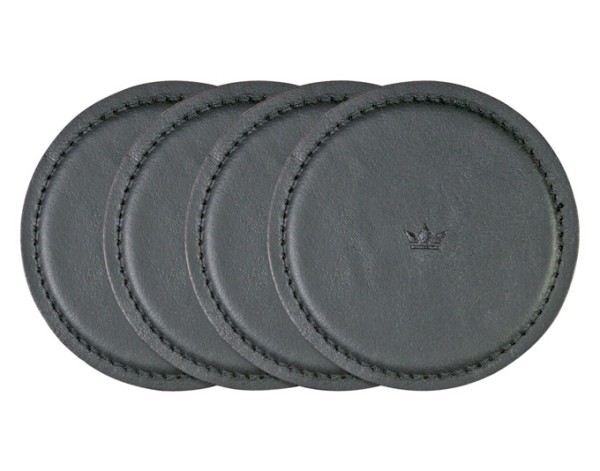 Untersetzer Leder 4St black