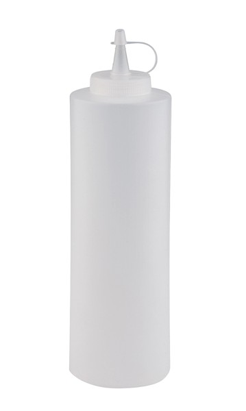 Quetschflasche weiss/klar, ca. D7cm. H24cm 0.7lt